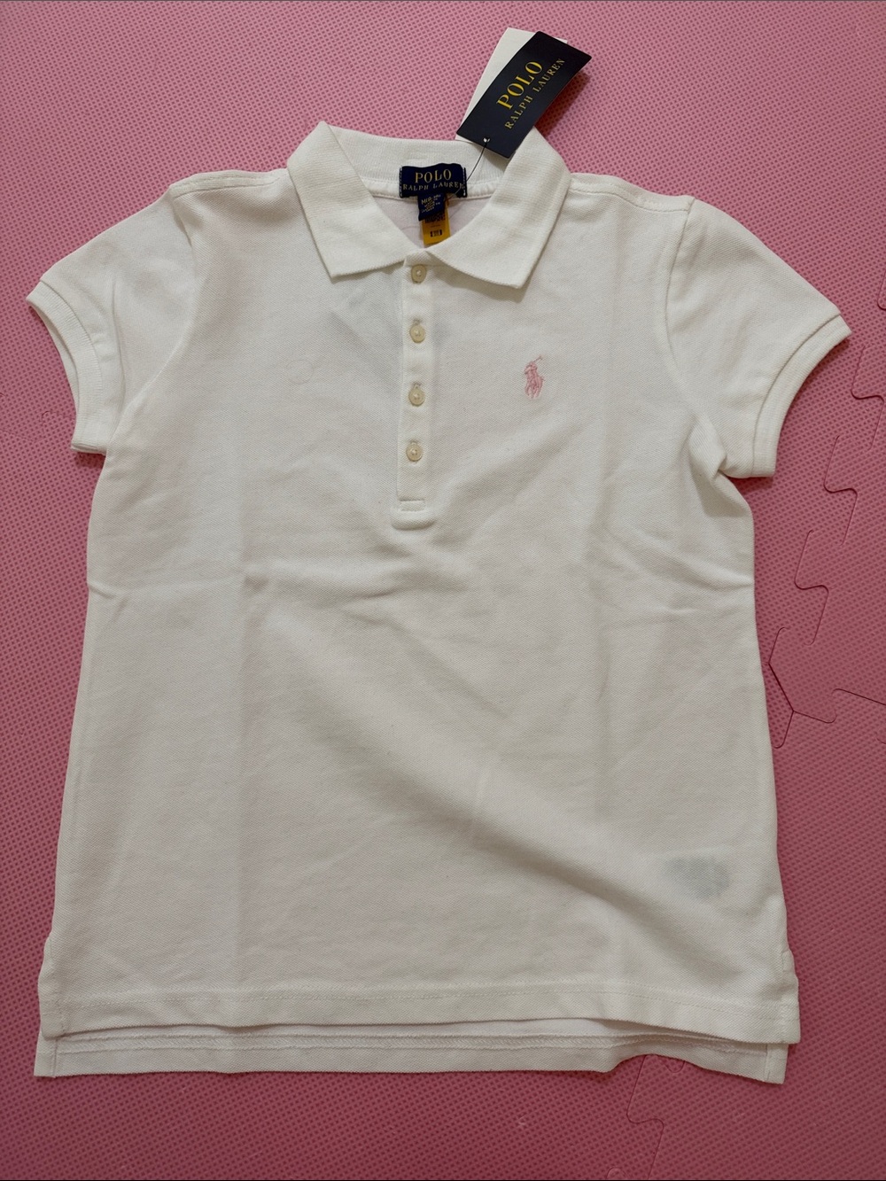 Girls Polo Ralph Lauren Stretch Mesh Polo Shirt size M (8-10)